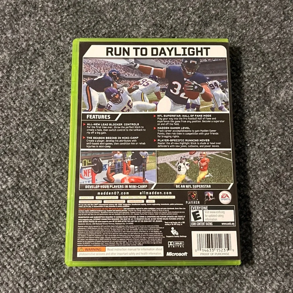 Madden NFL 07 Xbox 360 EA Sports Football Game Shaun Alexander Complete CIB